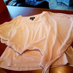 Beautiful soft pink asymmetrical blouse with crystal edging
